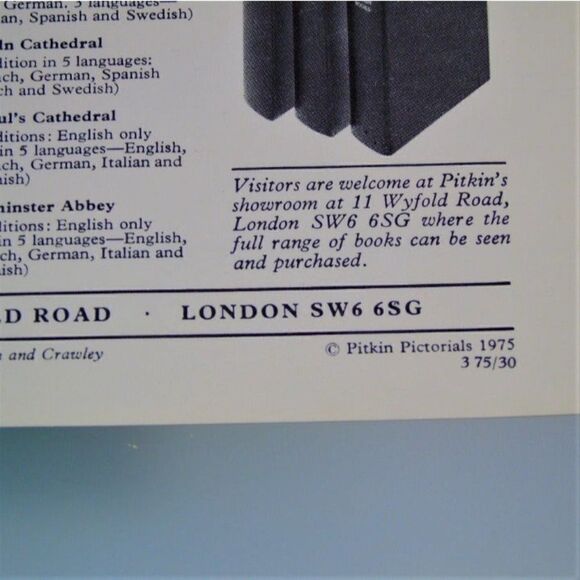 Bath Abbey 1975 Pitkin Pictorial Guide Pride Of Britain by Reginald W M Wright - Picture 8 of 8